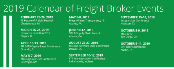 Image for 2019 Guide to Freight Broker Industry Events