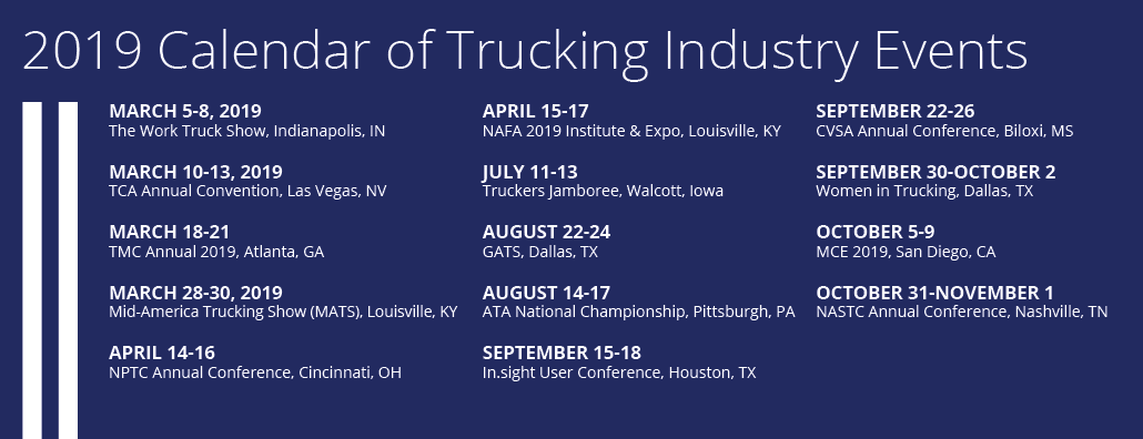 Image for 2019 Guide to Trucking Industry Events
