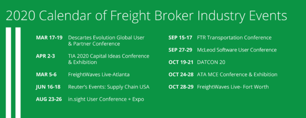 Image for 2020 Guide to Freight Broker Industry Events