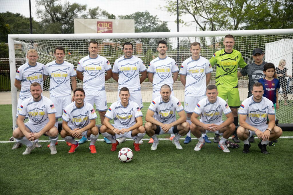 Strong One Freight team at Triumph's Chi-Town showdown soccer tournament in Chicago